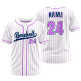 Custom Plum Red Pinestripe Button Down Baseball Jersey